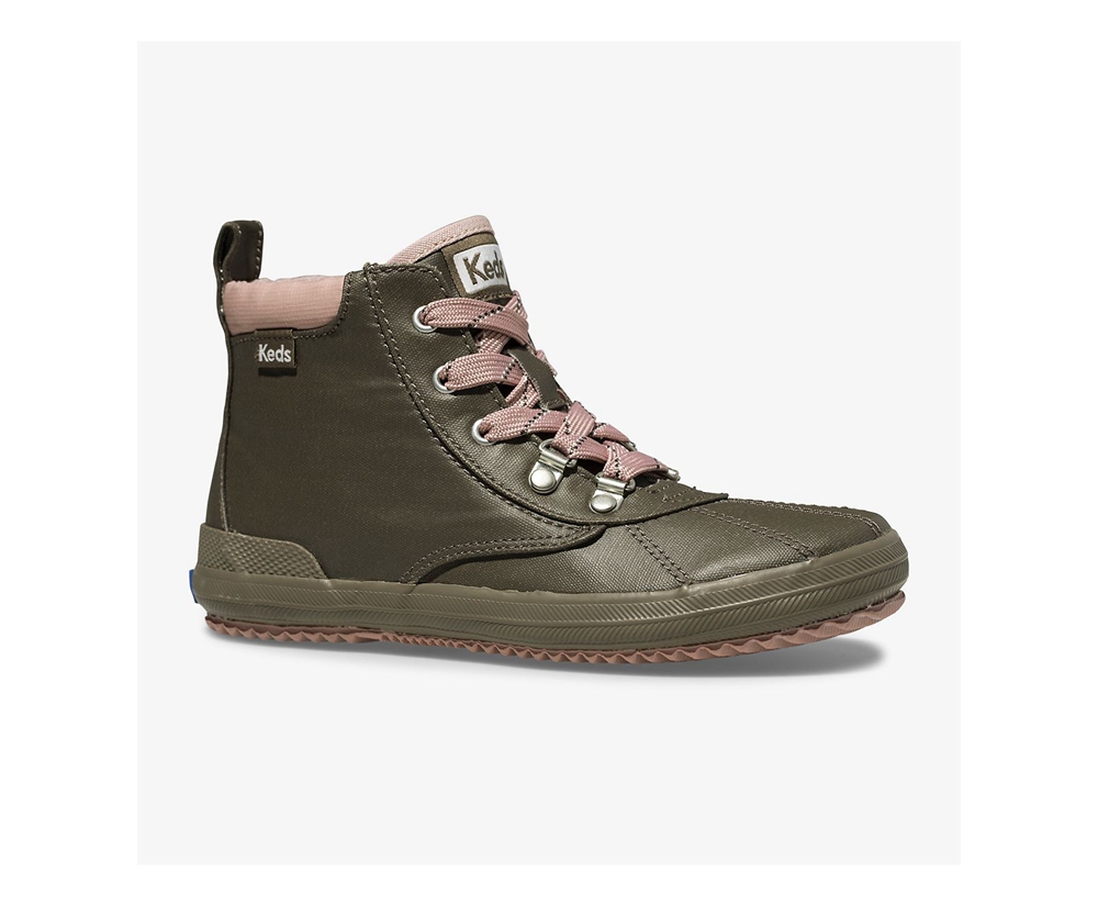 Keds Boots Olive - Cyber Scout Coated Canvas - Kids NFSEDK-730